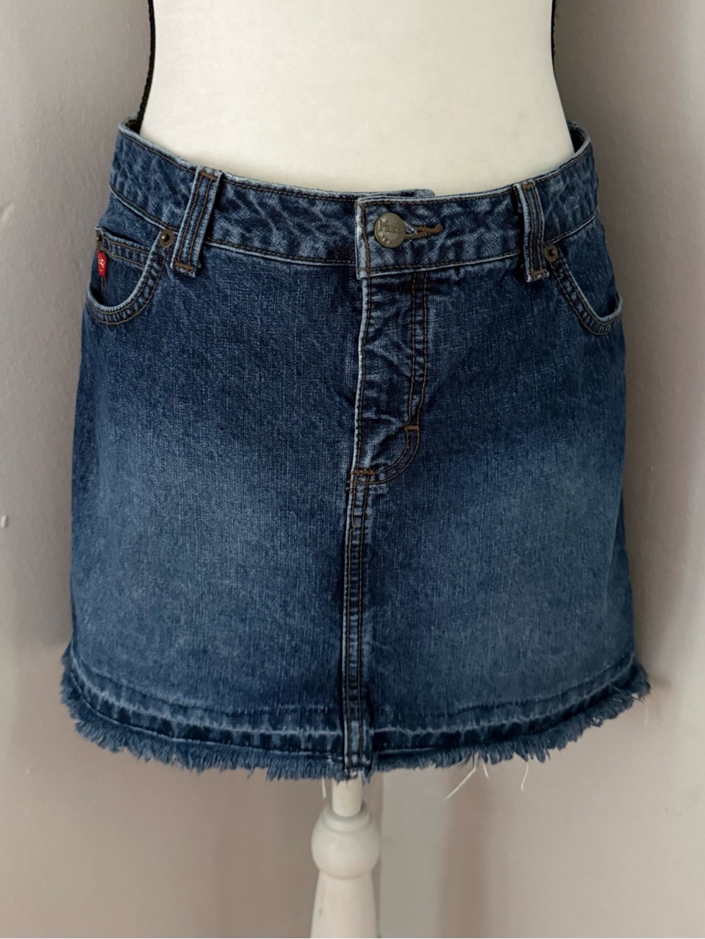 Vintage Y2K Mudd Jeans Blue Denim Mini Skirt Size 9